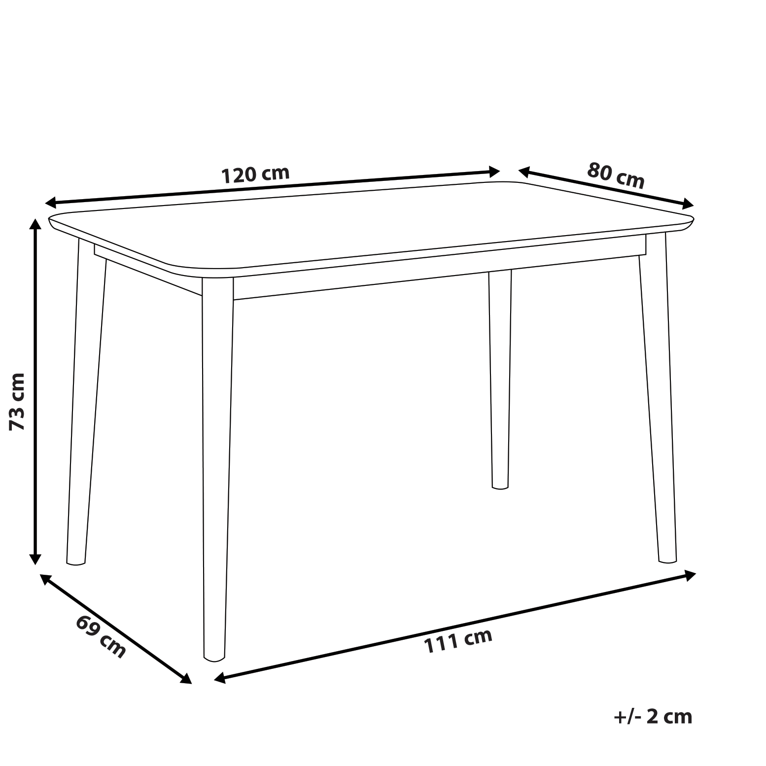 Matbord MODESTO Grå 120 cm 80 cm Trä