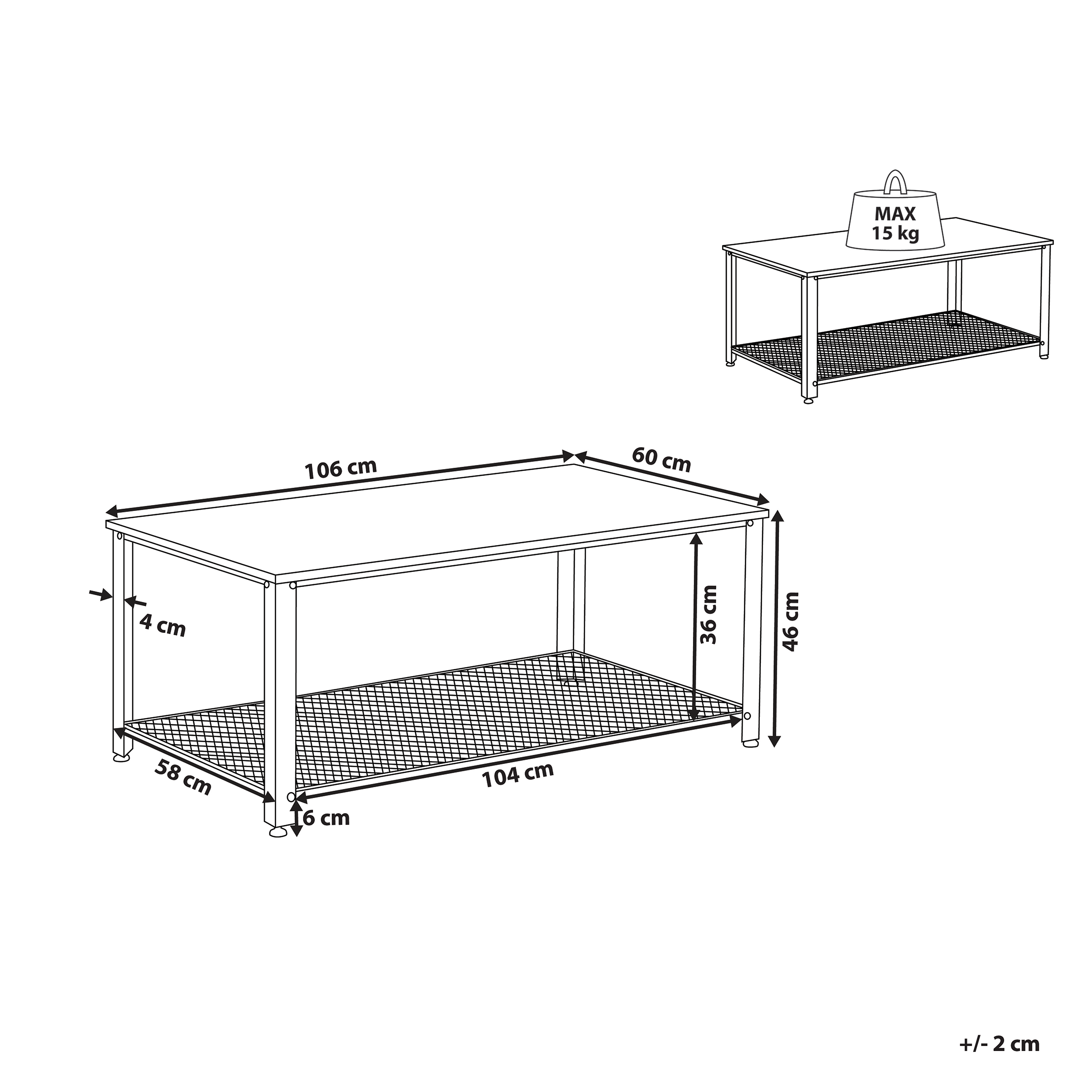 Soffbord ASTON Brun/ Svart