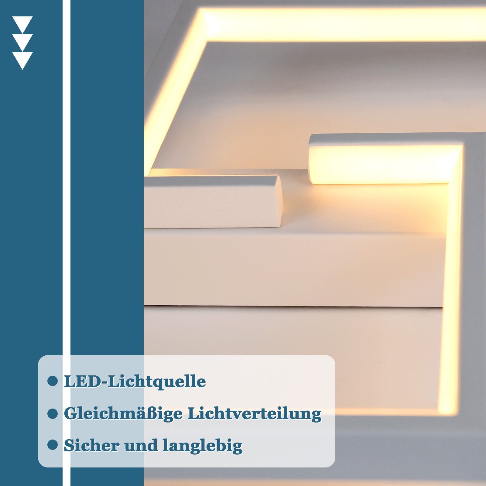 NETTLIFE Modern LED-taklampa 19W 30cm Varmvit 3000K