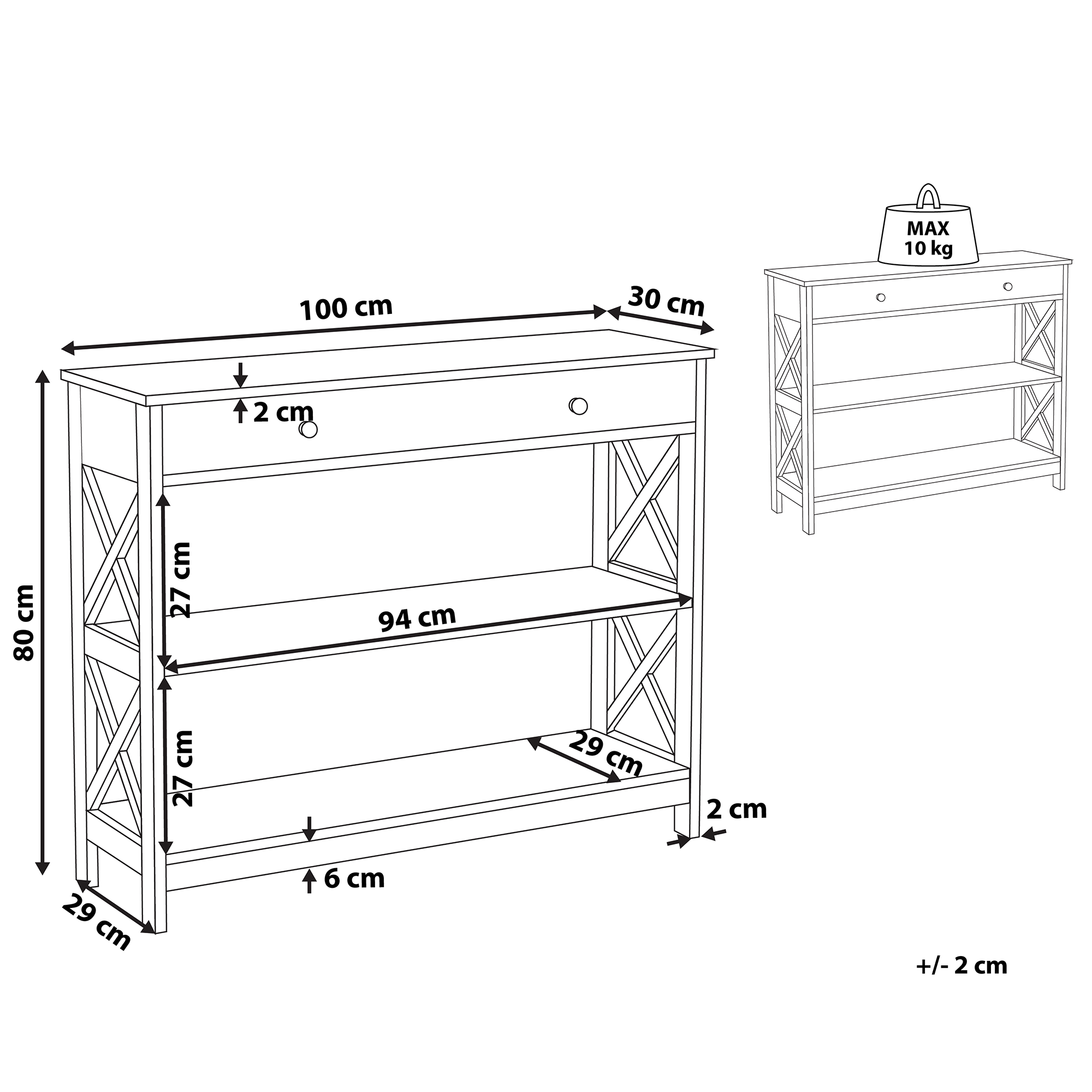 Konsolbord MONTGOMERY Vit