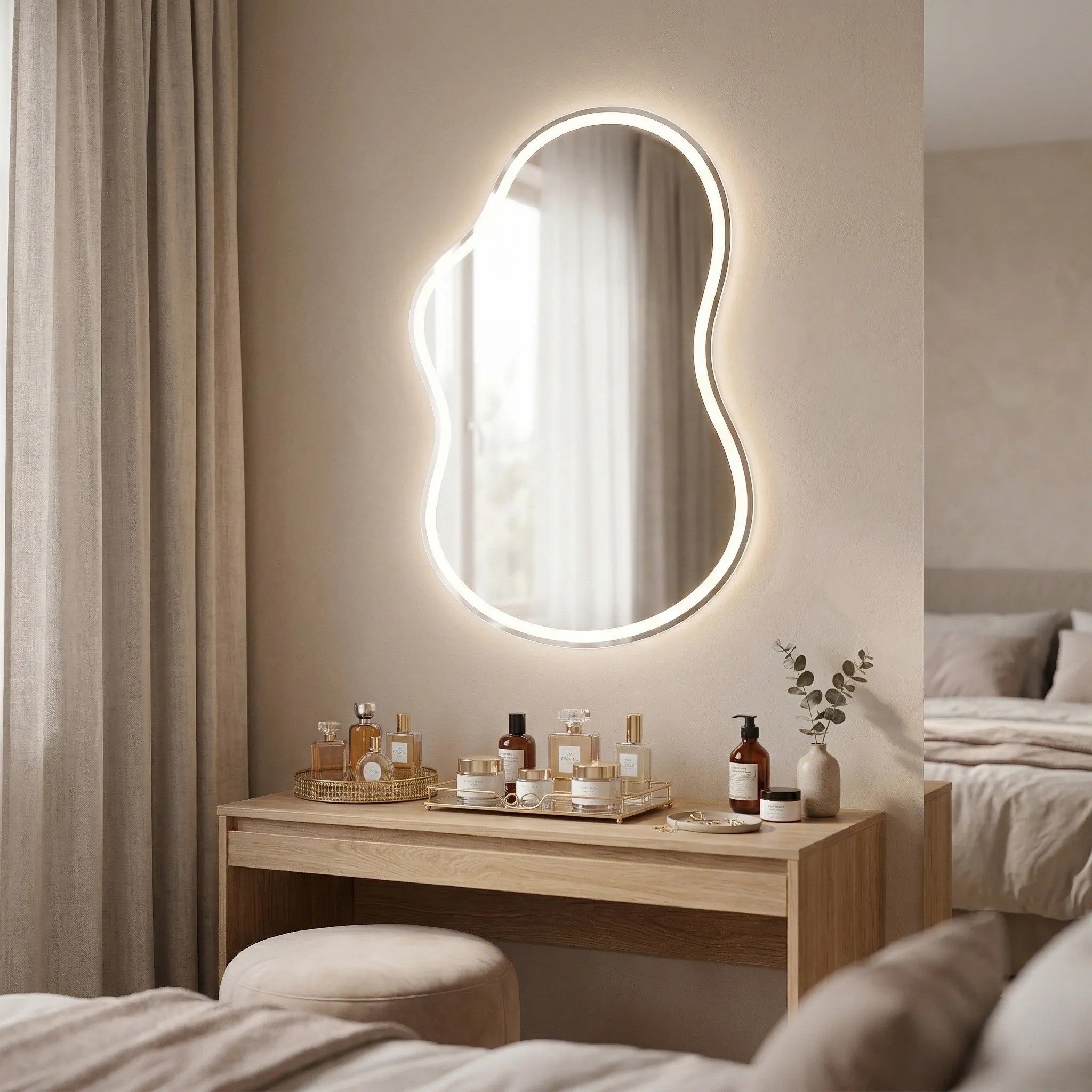 REA spegel Uno LED 120x100 Transparent 2x55x80cm
