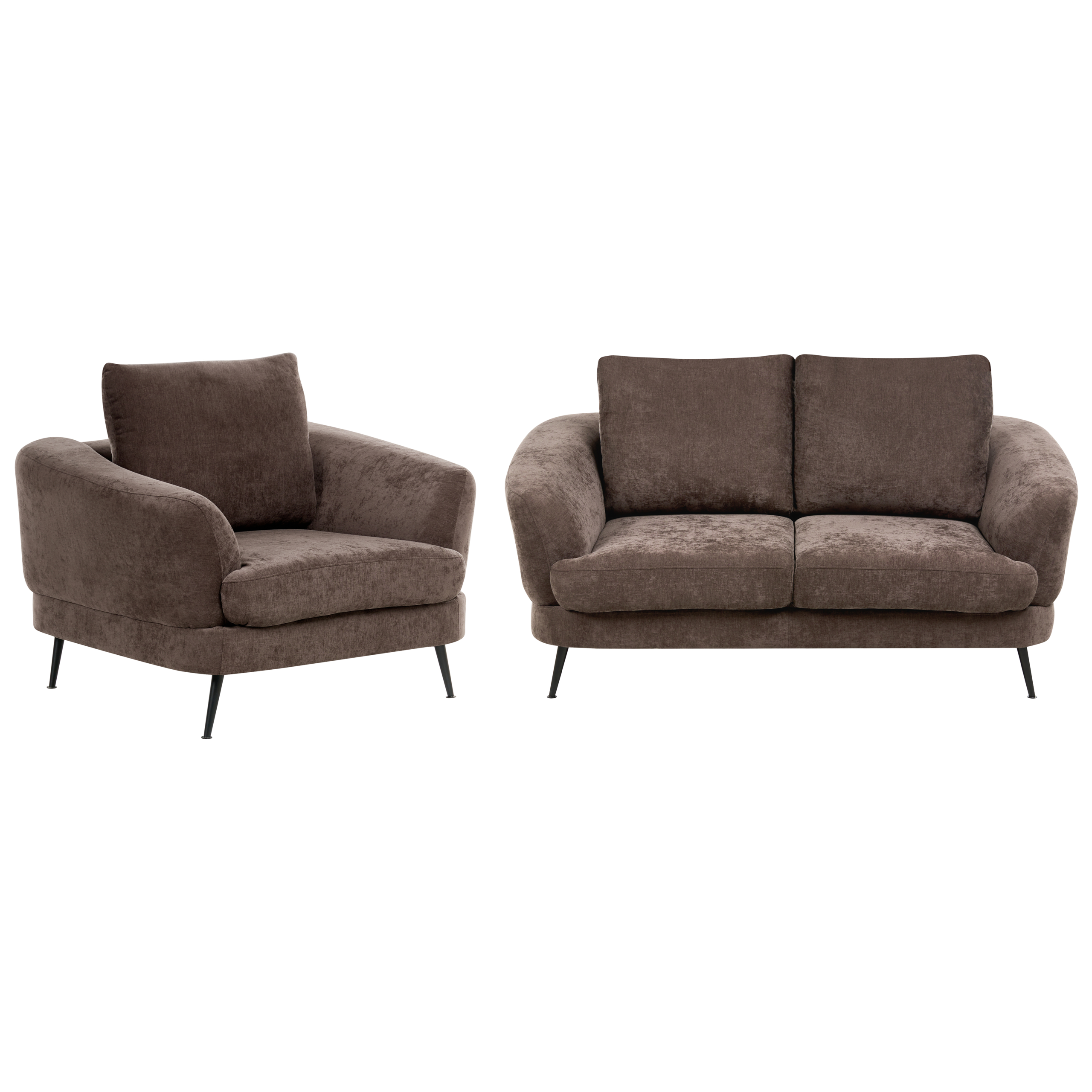 Soffgrupp 3-sits KJAER Chenille Mörkbrun