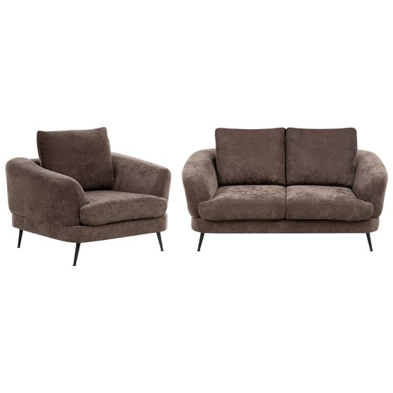 Soffgrupp 3-sits KJAER Chenille Mörkbrun