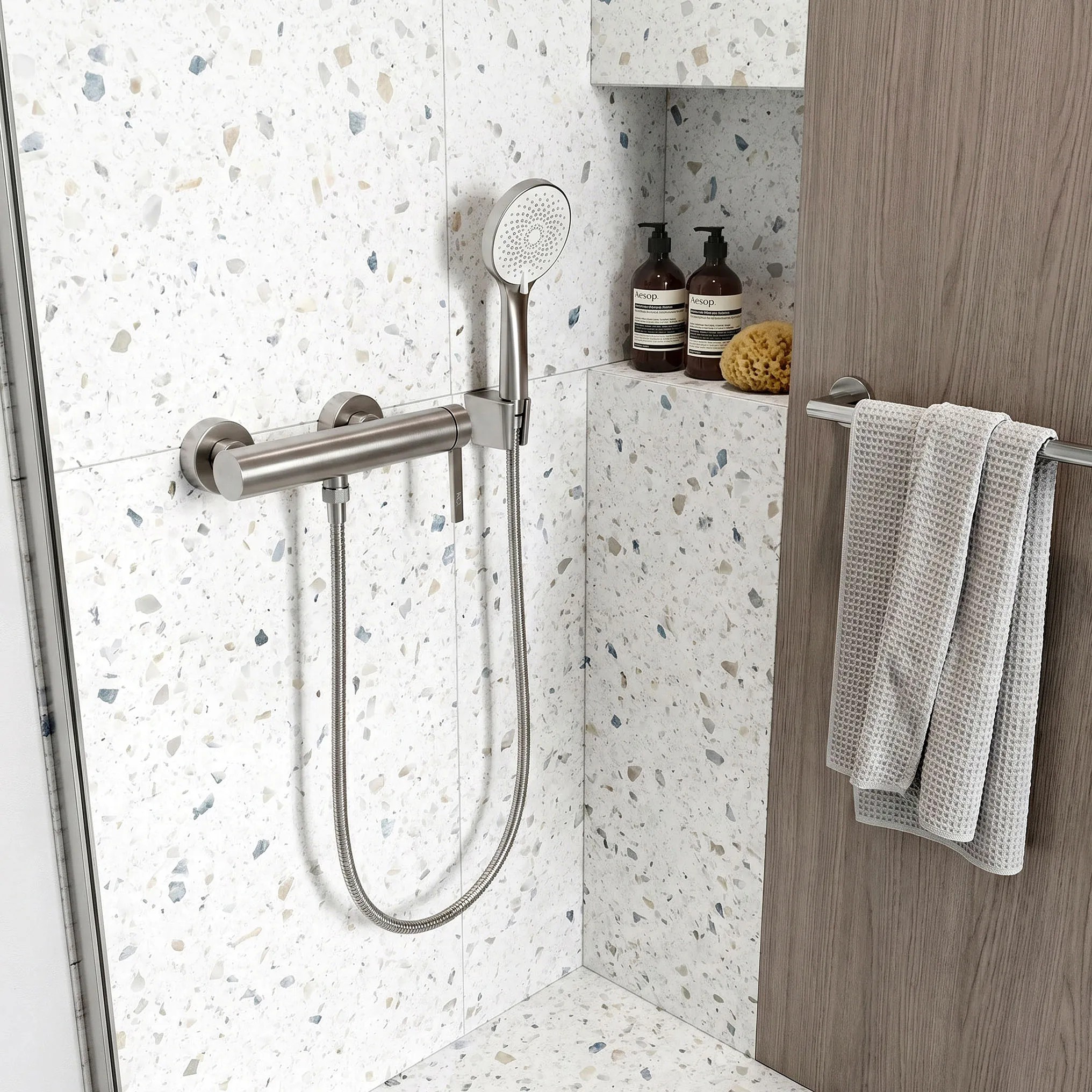 REA Duschblandare Rivo Borstad Nickel, 10x15x10cm