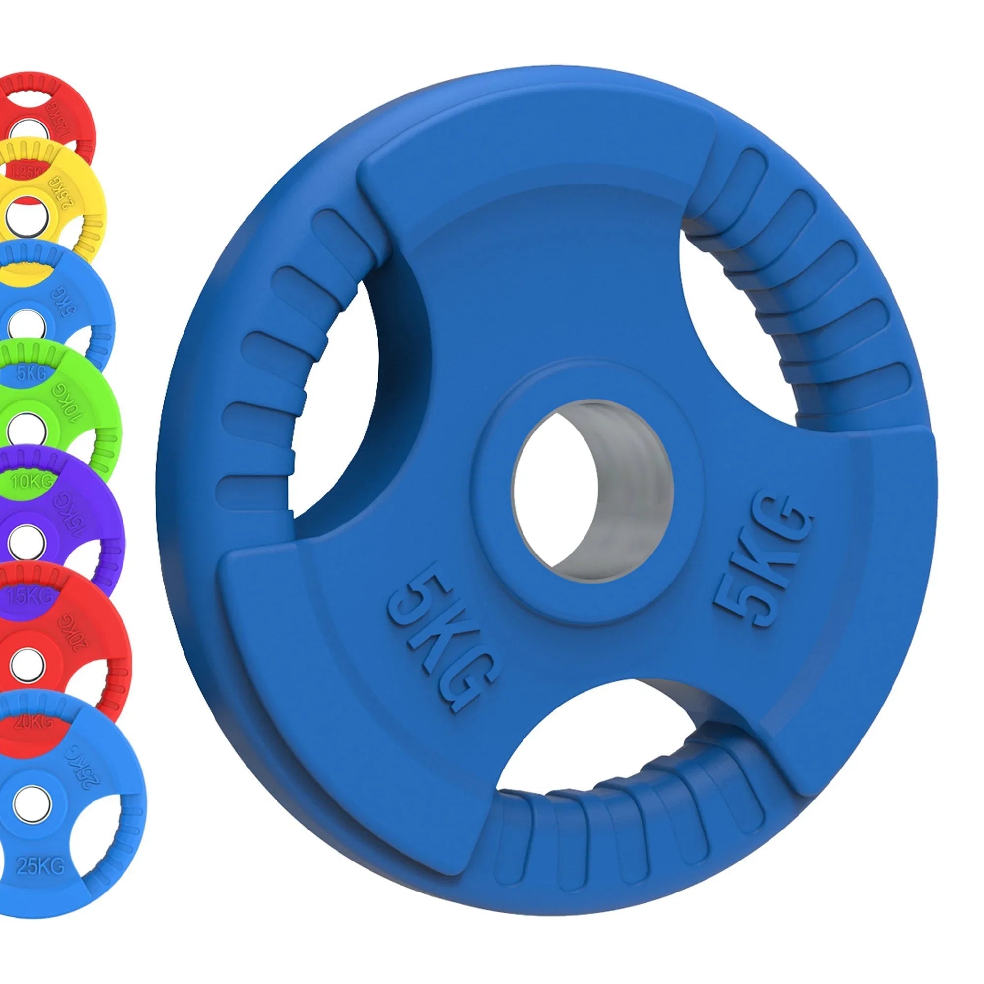 Olympiska Tri-Grip viktskivor, färgpar, set, 10 kg, par