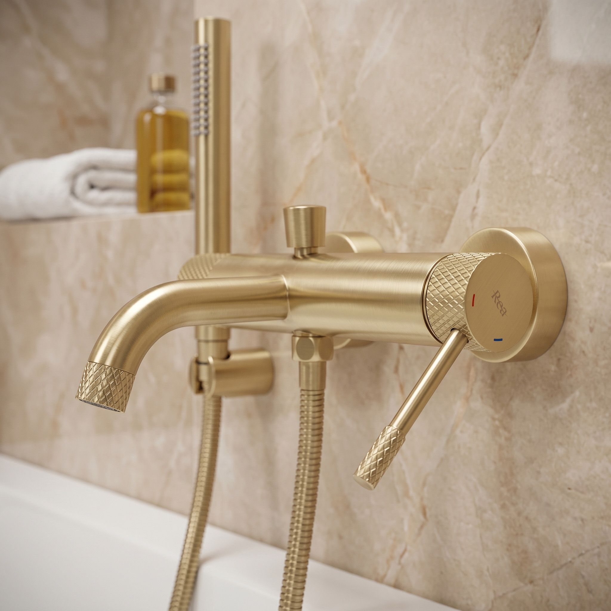 REA Badkarsblandare Venti Borstat Guld, 23x10x10cm