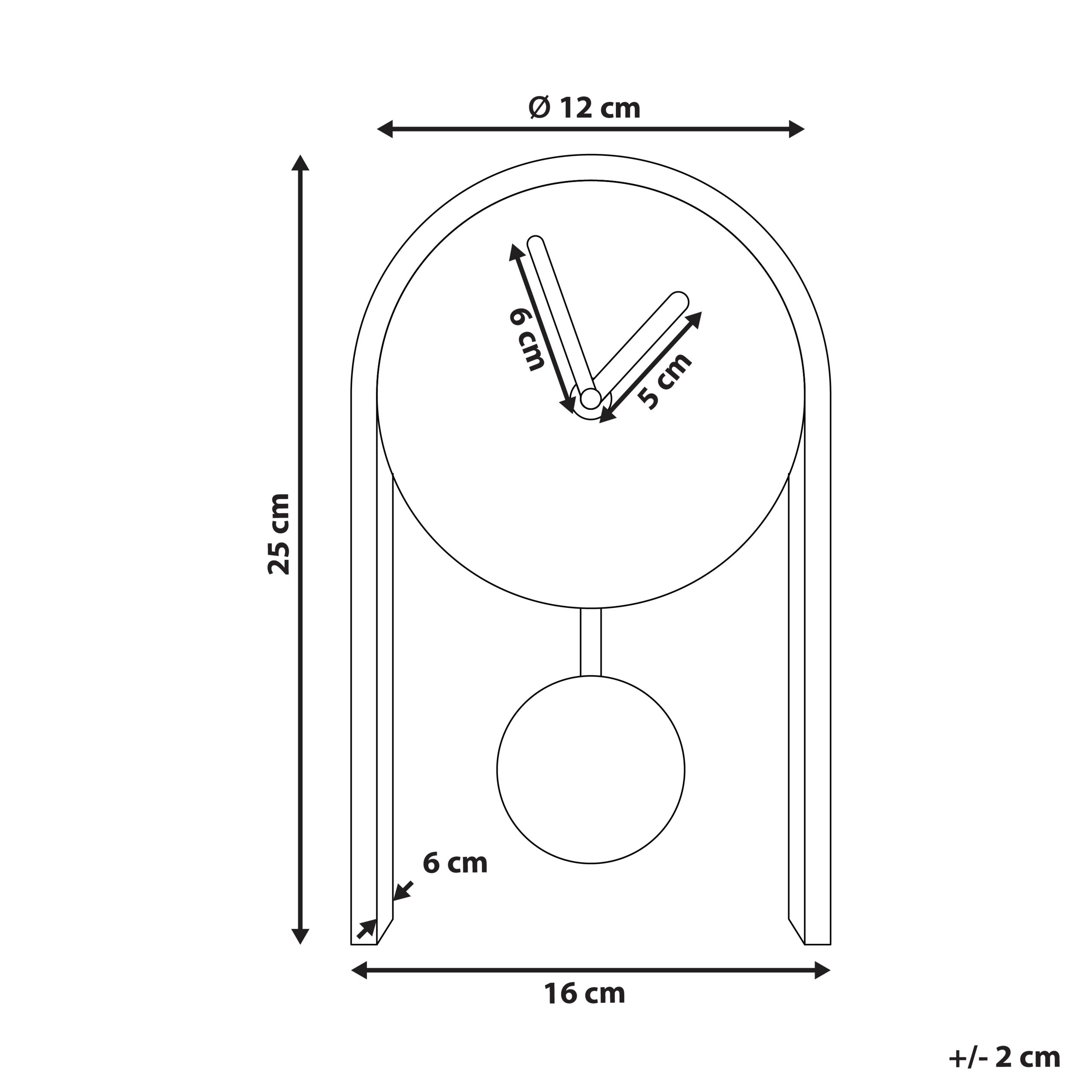 Klocka BLATTEN 16 cm Svart