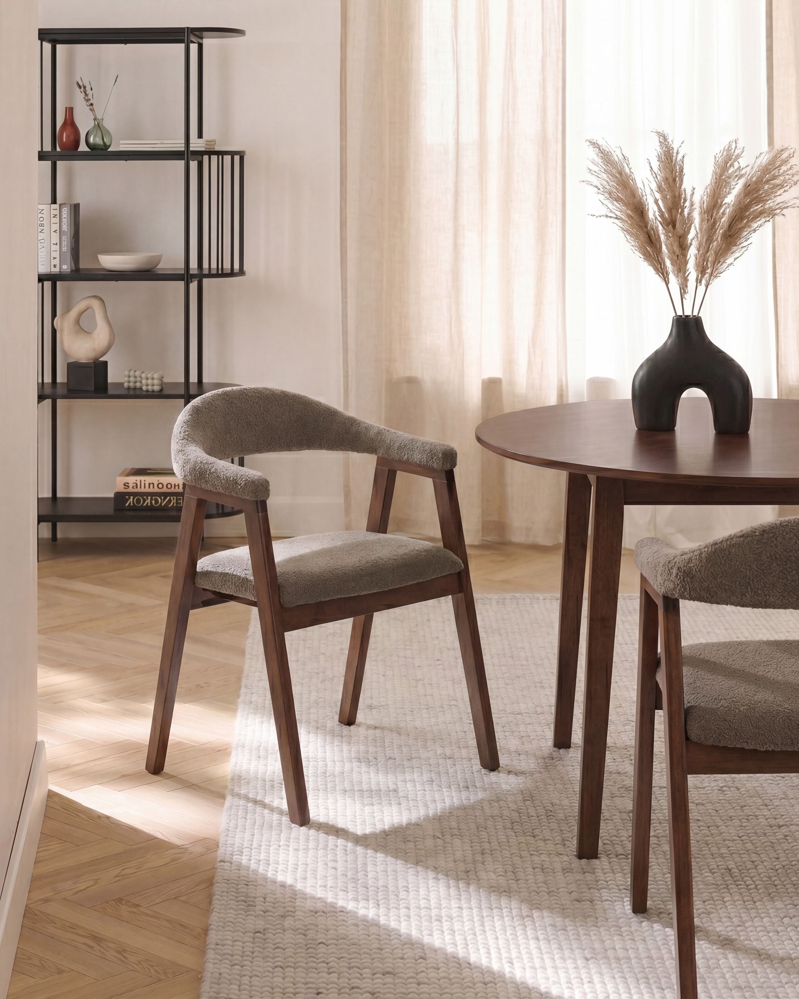 Set med 2 matstolar ONECO Trä Brun/ Taupe