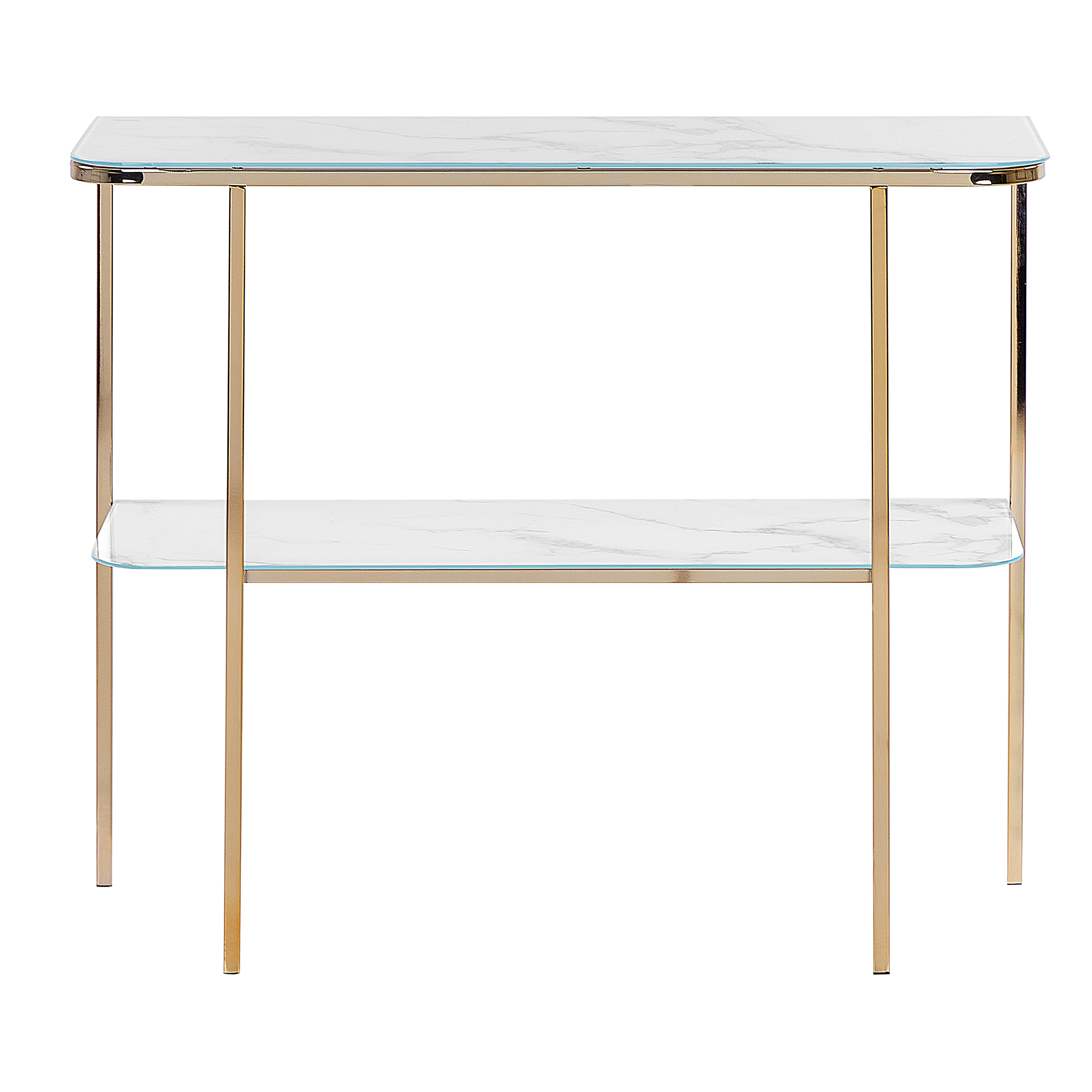 Konsolbord CALVERT Härdat glas Marmor/ Guld