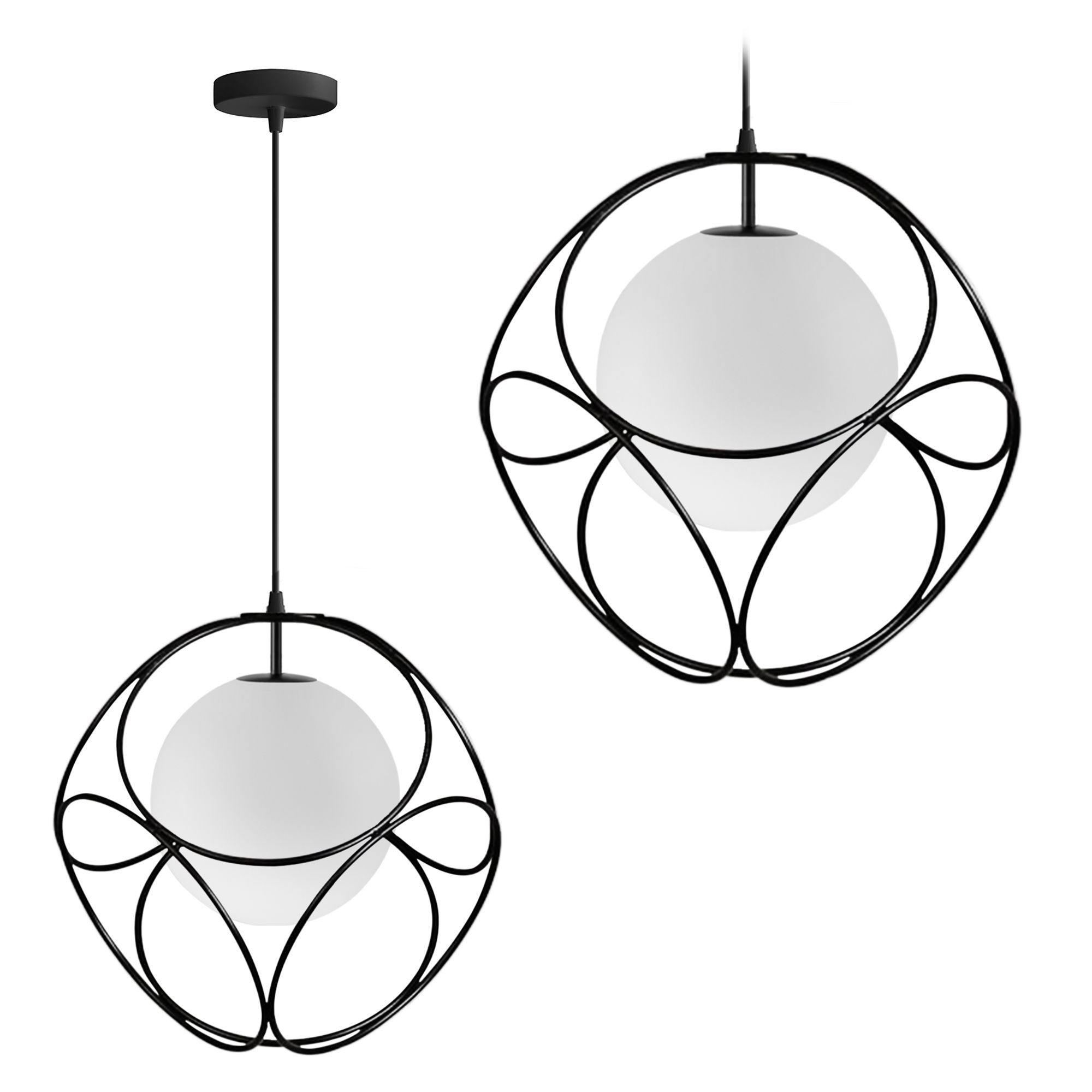 TOOLIGHT hängande taklampa APP1019-1CP Svart 34x34x34cm