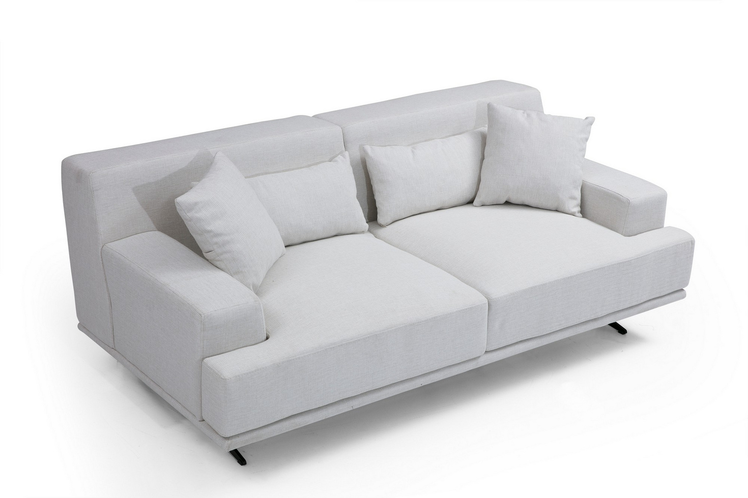 Norda Design Stilig 2-sitssoffa, 200 cm | Bokträram, mjuk grå skumfyllning, kemtvättbart tyg | Modern design