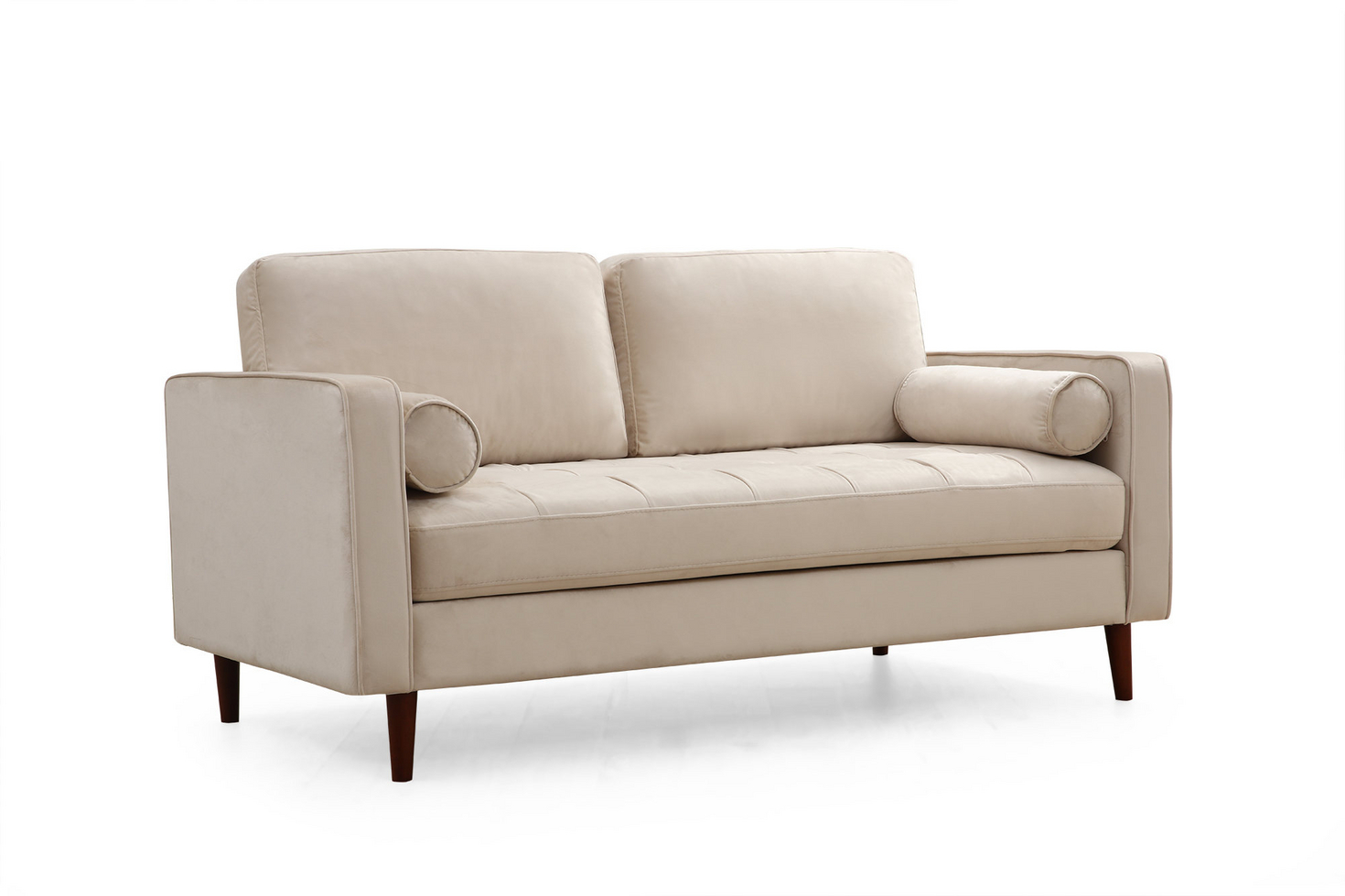 Norda Design 2-sitssoffa, ram i bokträ, 100 % polyester, 175 x 90 x 70 cm, inkluderar 2 kuddar, skandinavisk design