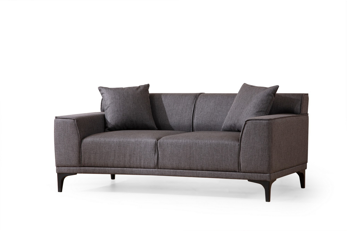 Norda Design Stilig 2-sitssoffa, ram i bokträ, 165 x 87 x 86 cm | 100 % polyester, inkluderar 2 kuddar