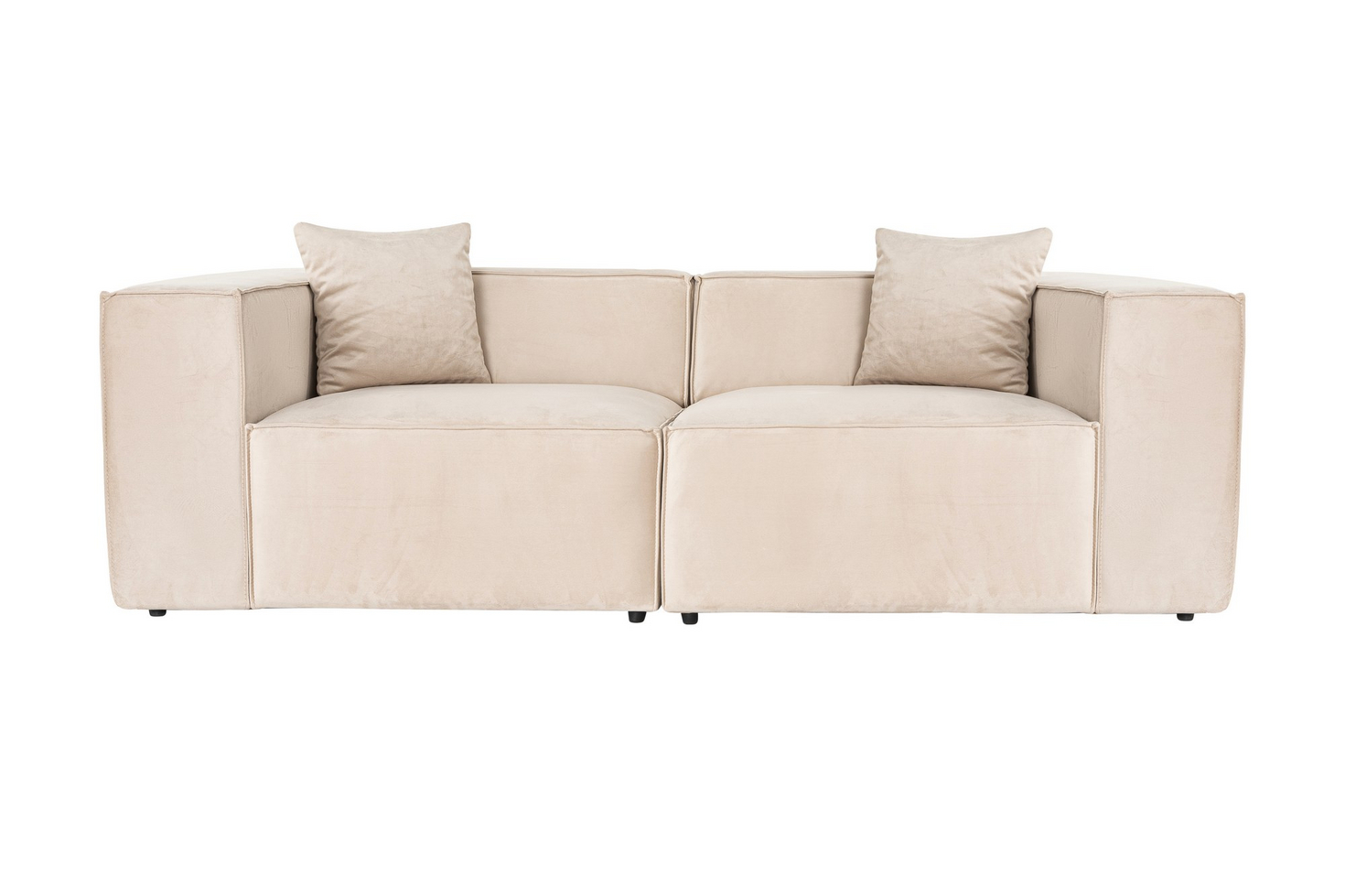 Norda Design Elegant tvåsitssoffa, 220 cm | ram i 100 % hornbeam, 32 DNS-skum, inkluderar 2 kuddar