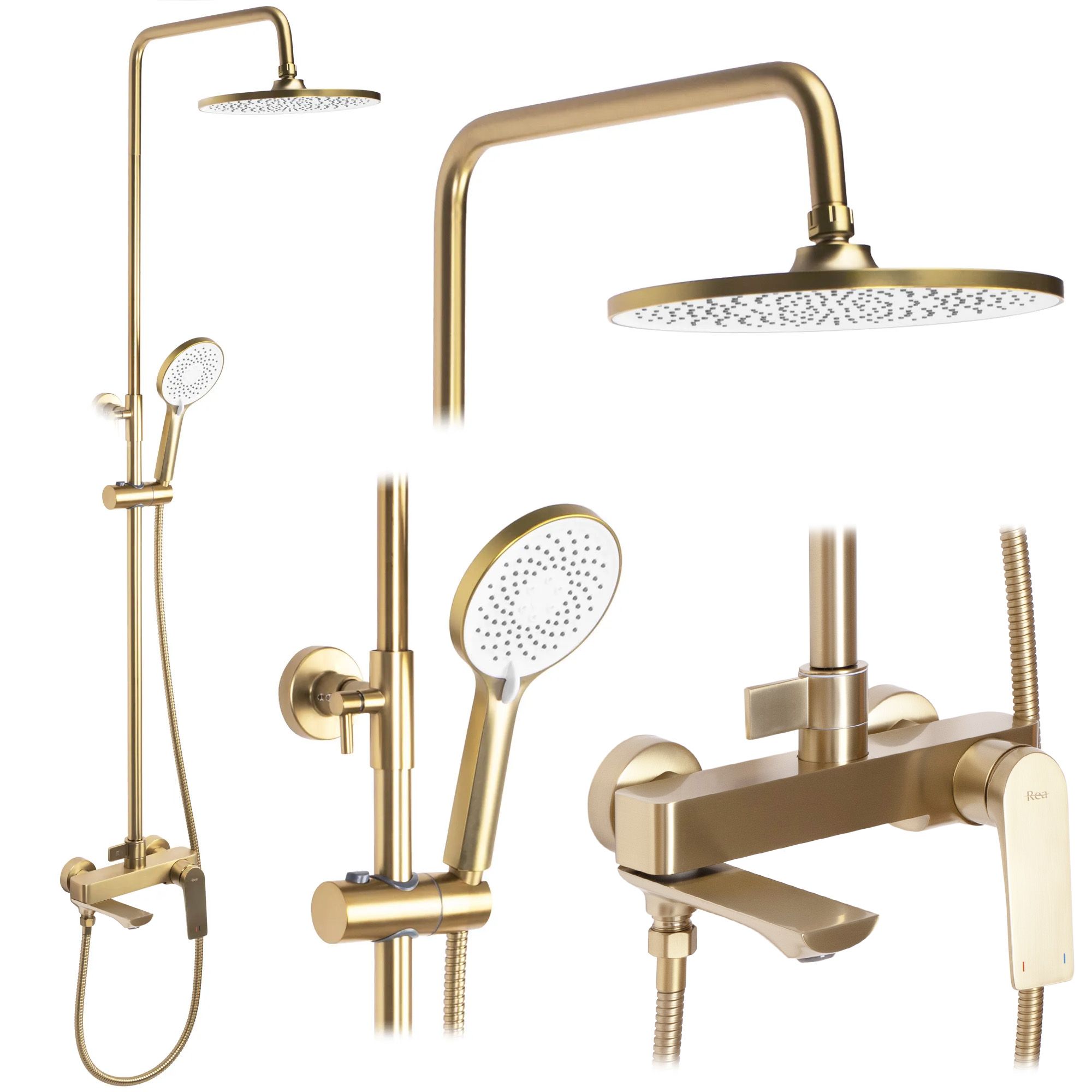 REA Duschset AVALON Borstat Guld, 50x23x153,1cm