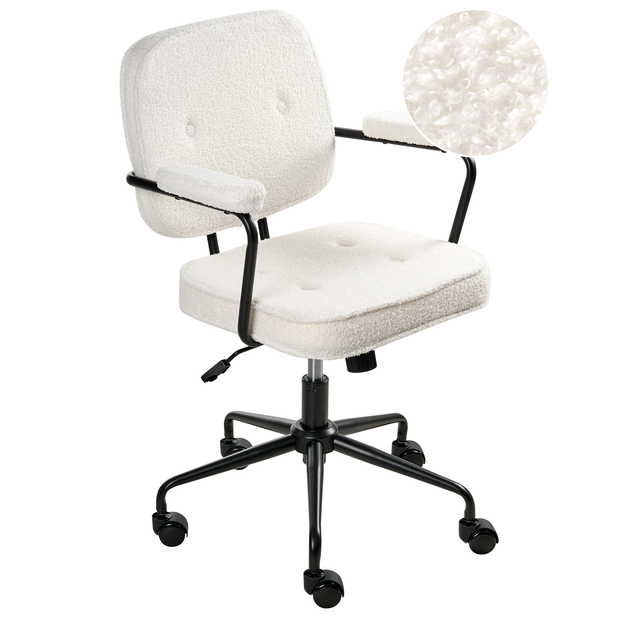 Skrivbordsstol PAWNEE Bouclé Off-White