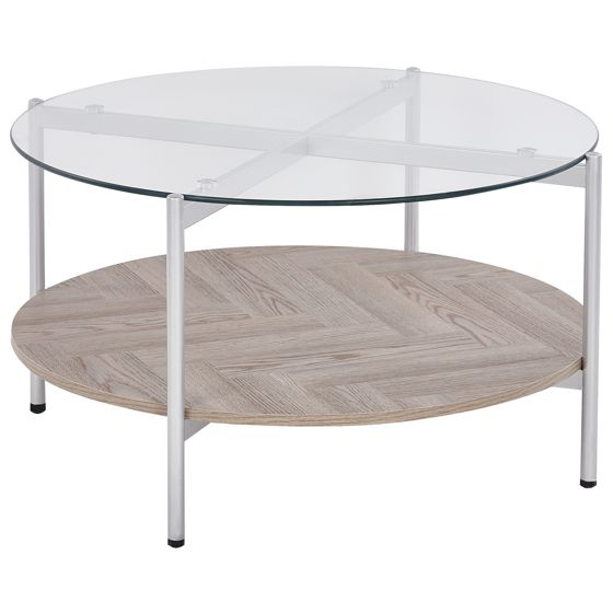 Soffbord LOVELL Härdat glas Silver
