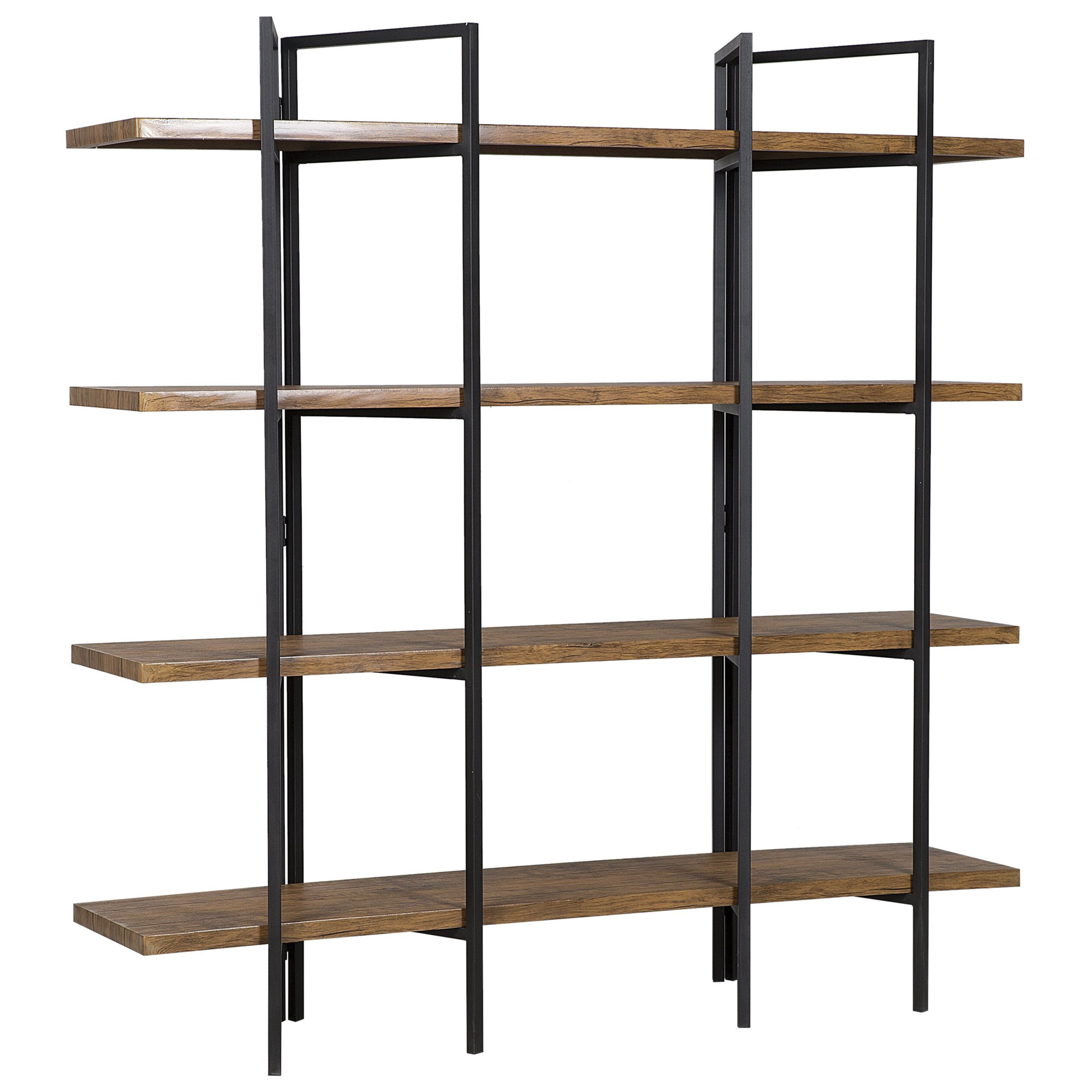 Hyllsystem med 4 hyllplan COMPTON 165 cm Mörkbrun