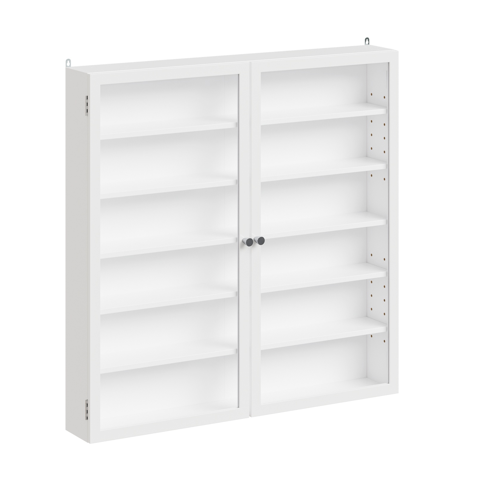 Skåp med glasdörrar vit 80x40x12 cm FSB113-H-W