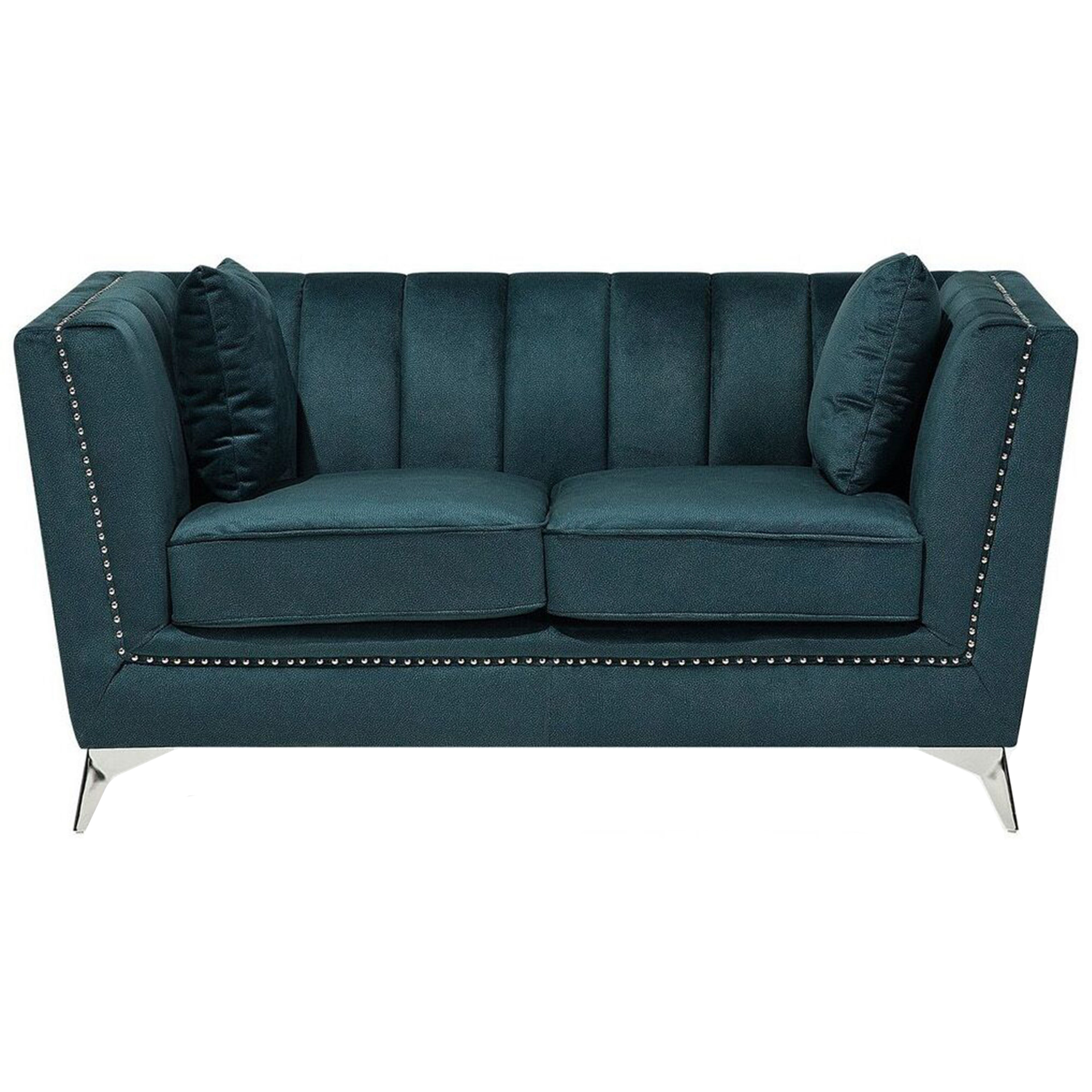 Soffa 2-sits GAULA Sammet Blågrön