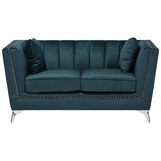 Soffa 2-sits GAULA Sammet Blågrön