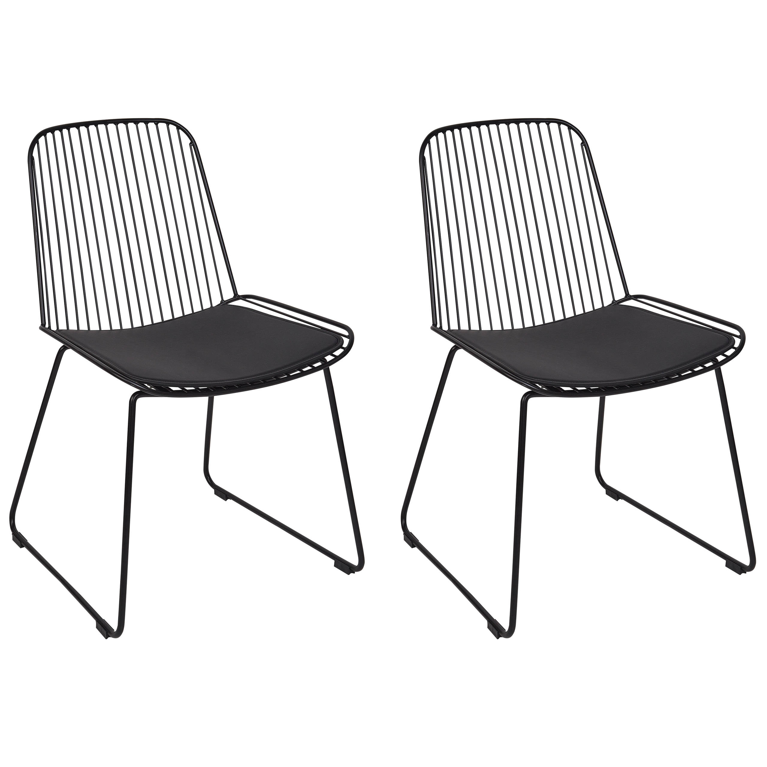 Set med 2 matstolar PENSACOLA Metall Svart