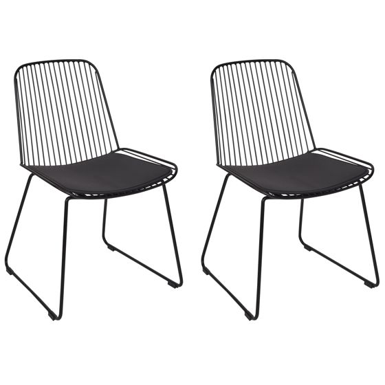 Set med 2 matstolar PENSACOLA Metall Svart