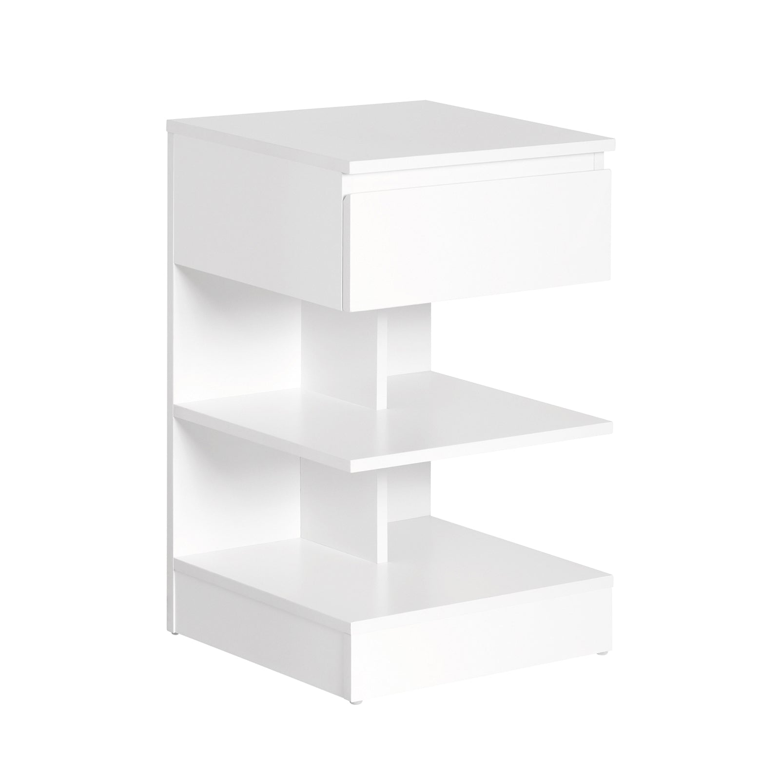 SoBuy Sängbord med 1 lådor, Nattduksbord vit FBT49-W
