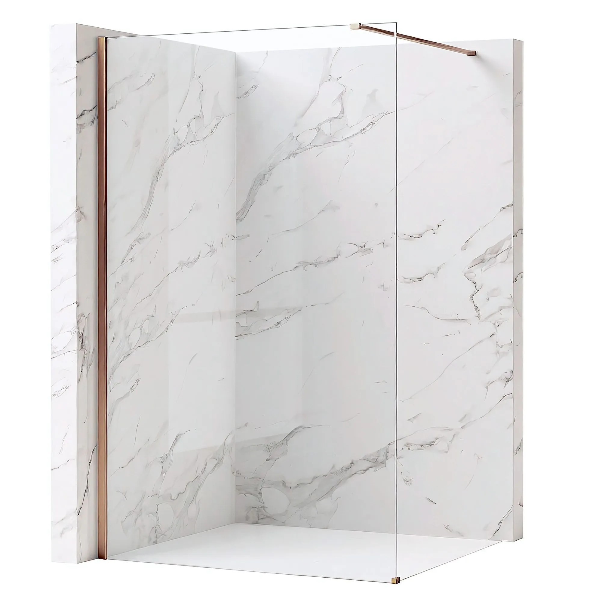REA Duschvägg Flexi Transparent 100 Borstad Koppar, 120x100x195cm