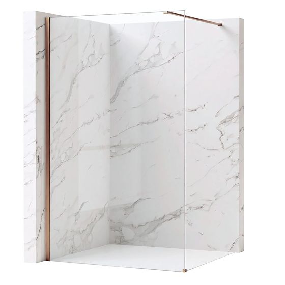 REA Duschvägg Flexi Transparent 100 Borstad Koppar, 120x100x195cm