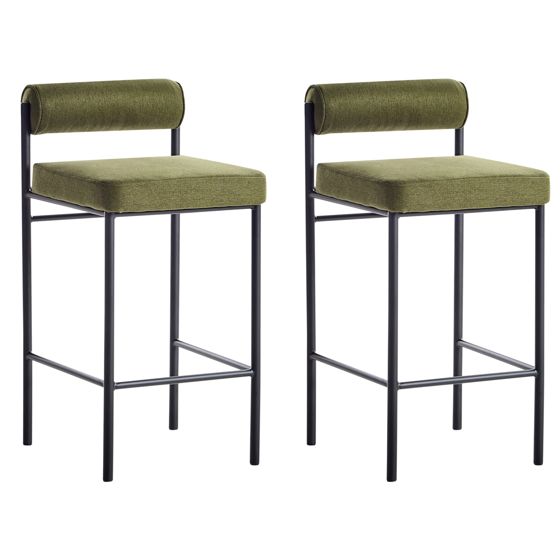 Set med 2 barstolar AMAYA Grön