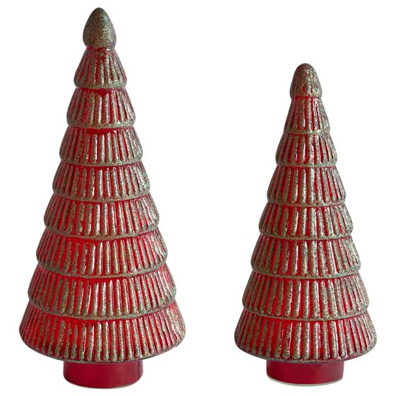 Set med 2 figuriner PURUVESI 31/36 cm Julgran Röd/grön