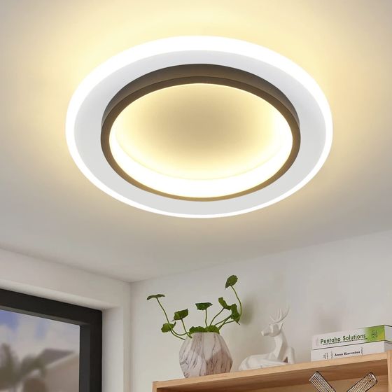 NETTLIFE LED - taklampa vit 14W rund, hallbelysning 3000K varmvit modern, 235 cm