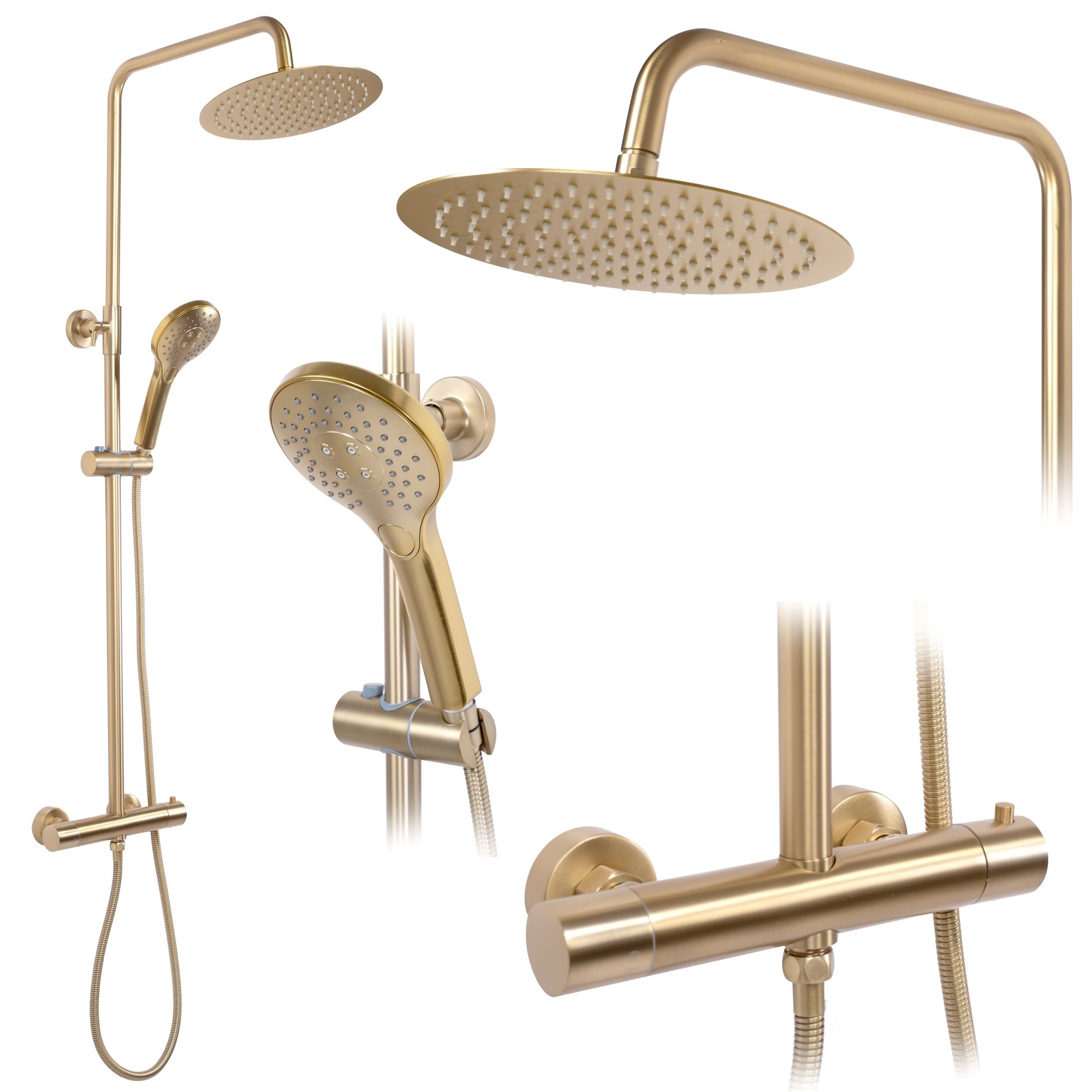 REA Duschset VINCENT Borstat Guld, 48x27x123,5cm
