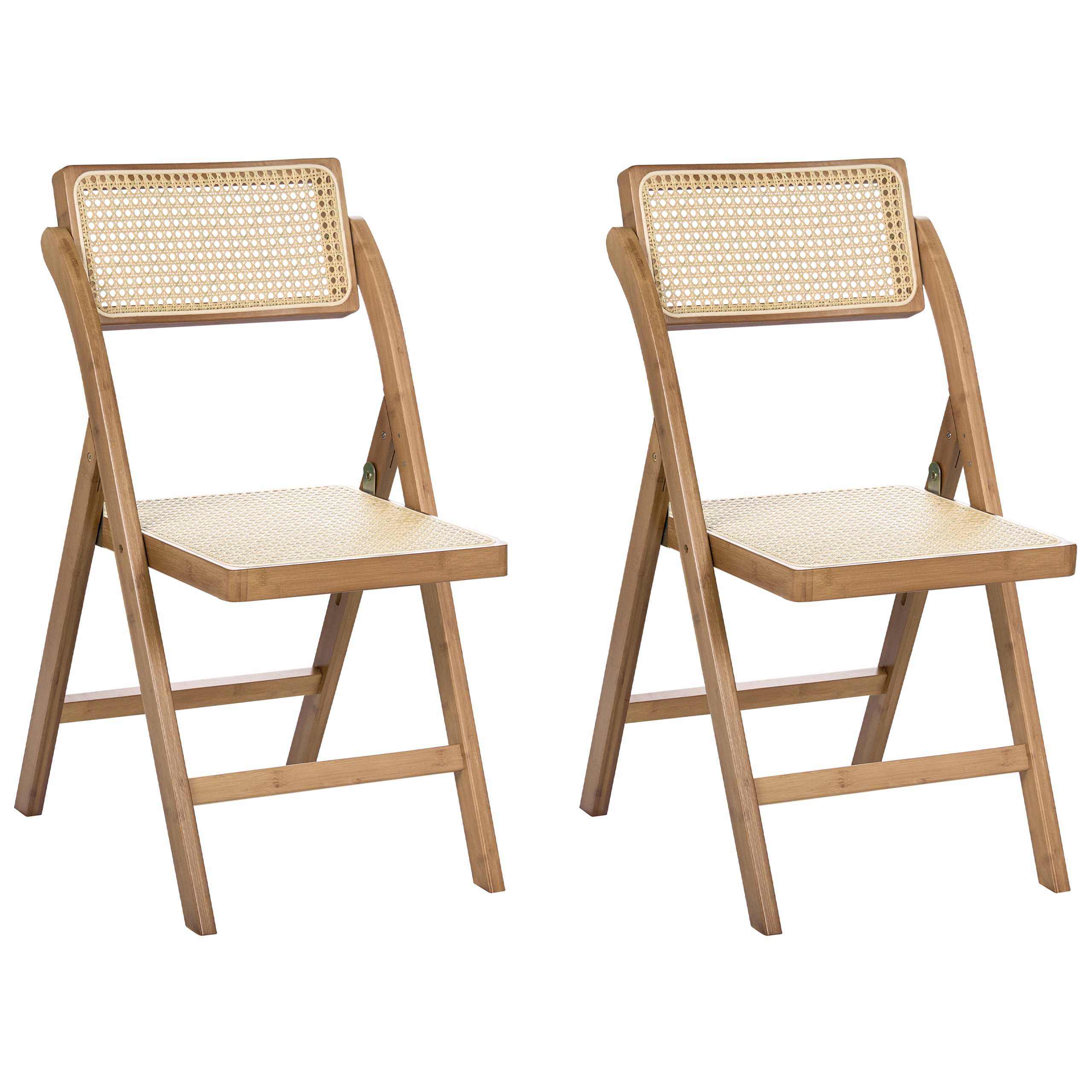 Set med 2 matstolar Fällbar MODANE Bambu Brun
