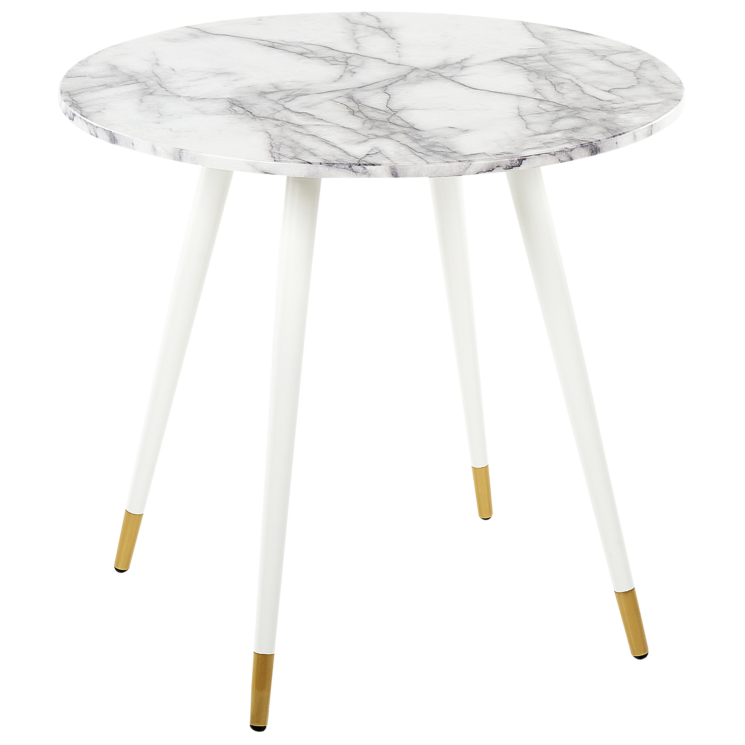Matbord GUTIERE Vit marmor 80 cm 80 cm