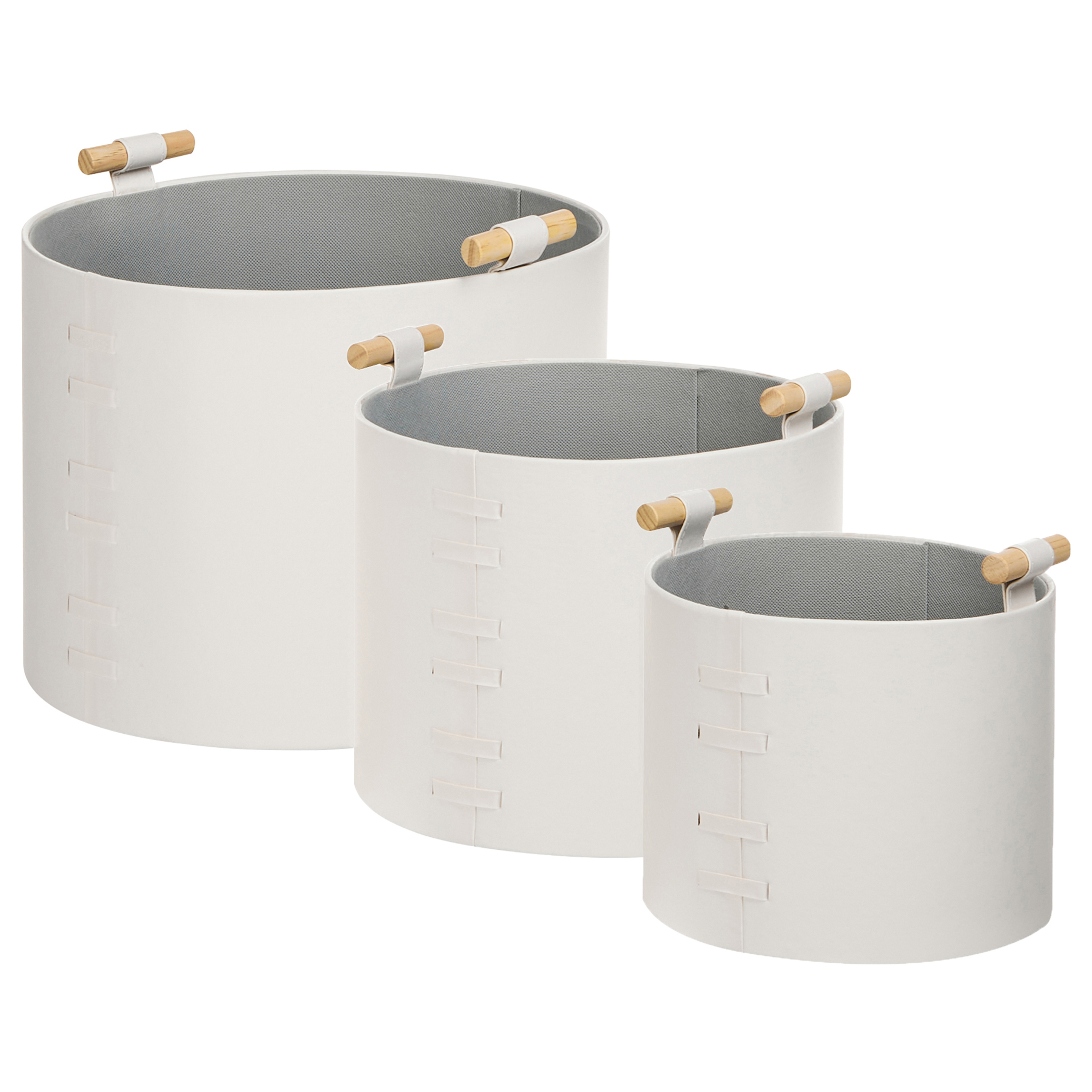 Set med 3 korgar ARAM Konstläder Off-White
