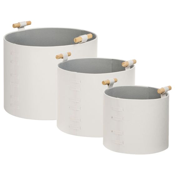 Set med 3 korgar ARAM Konstläder Off-White