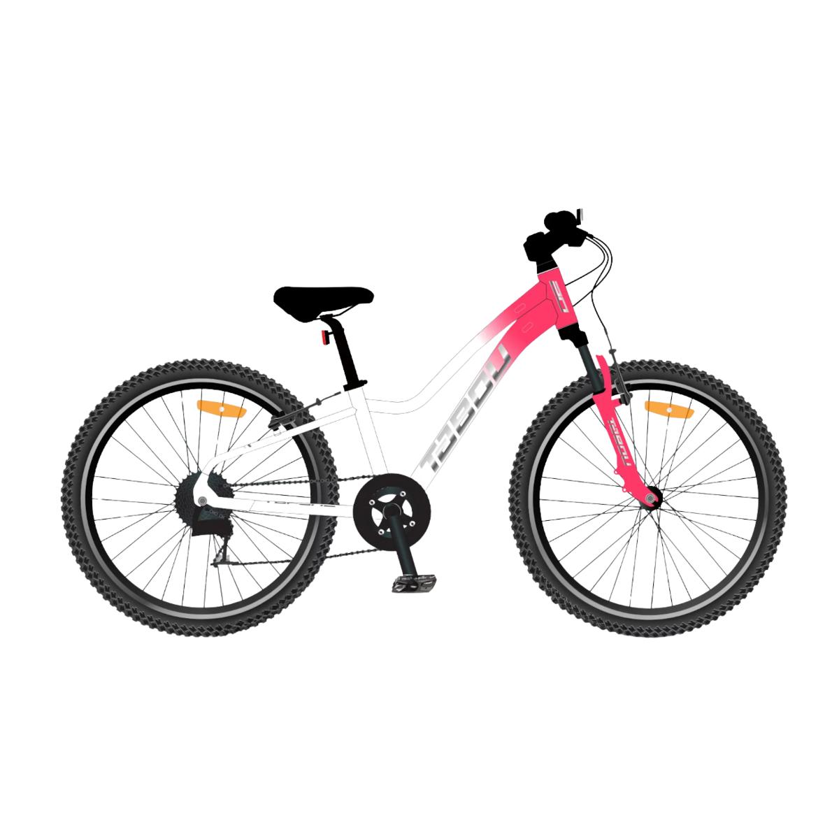 Tabou Topshe 20 barncykel, rosa/vit