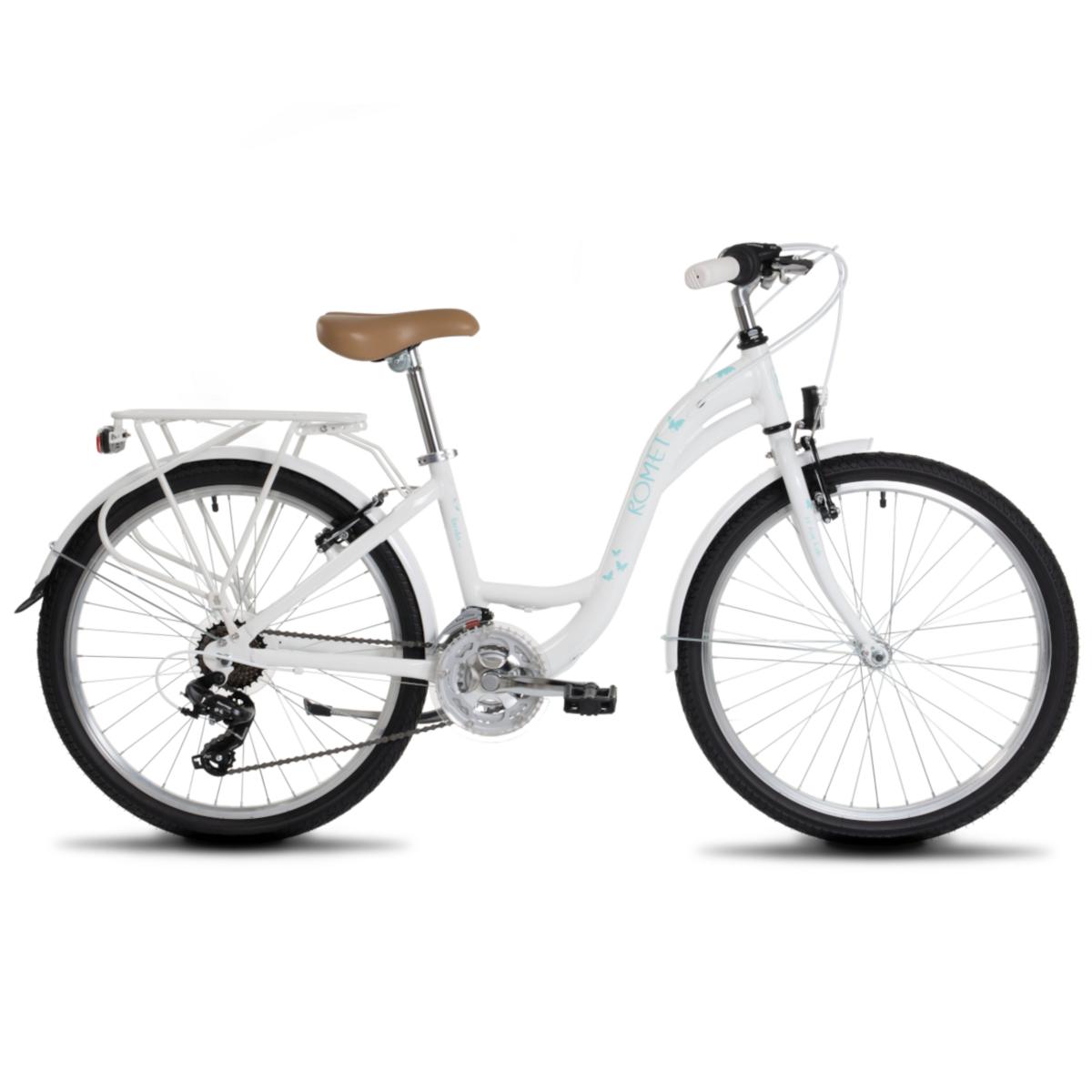 Romet Panda 1 för flickor cykel, vit/blå