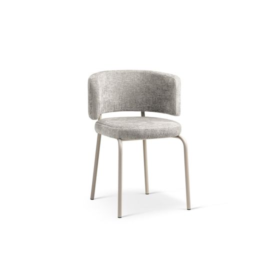 Cosmopolitan Design stolar, 2-pack, "Dora", 1-sits, 58 × 57 × 75 cm, Perfect Harmony, grå ben, ljusgrå
