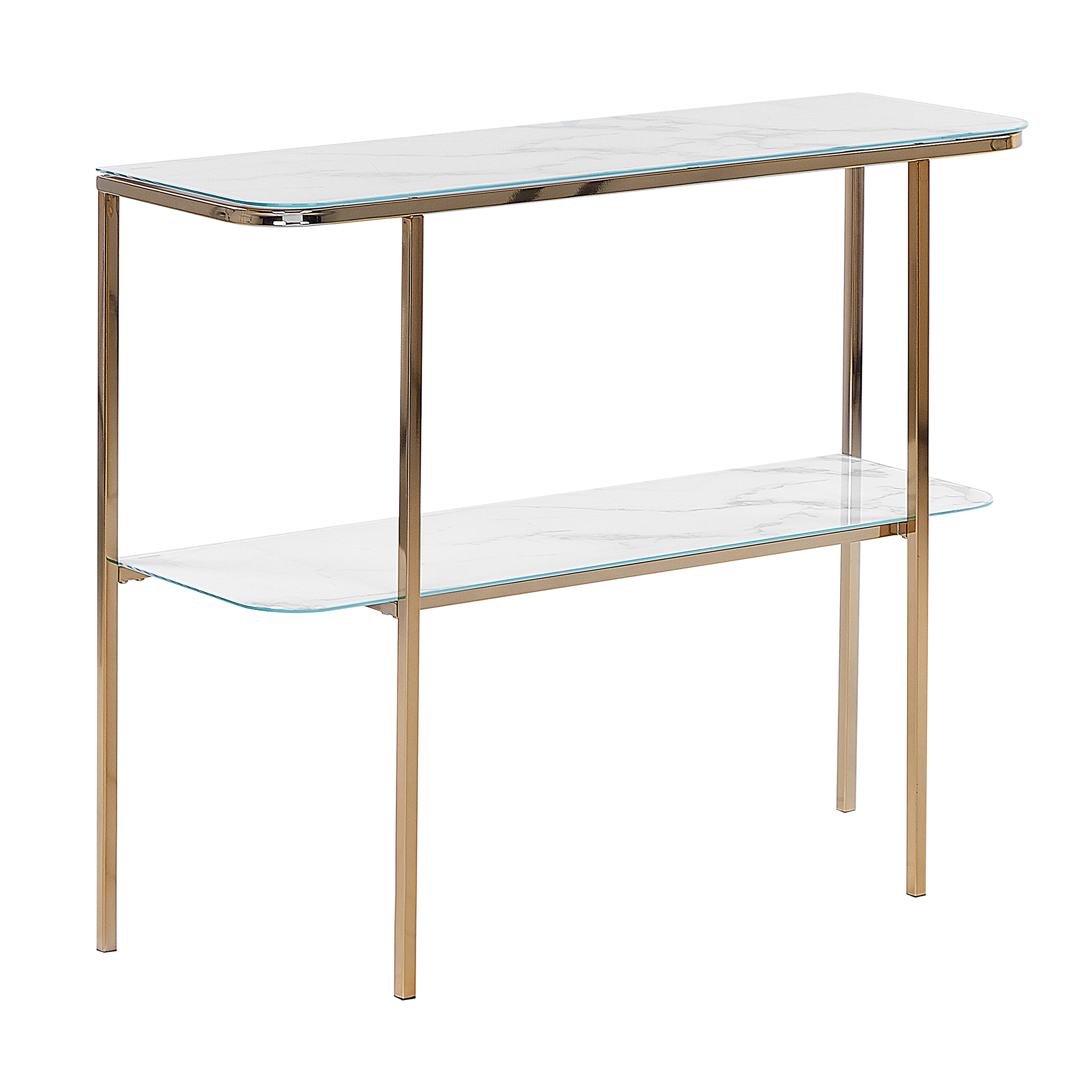 Konsolbord CALVERT Härdat glas Marmor/ Guld