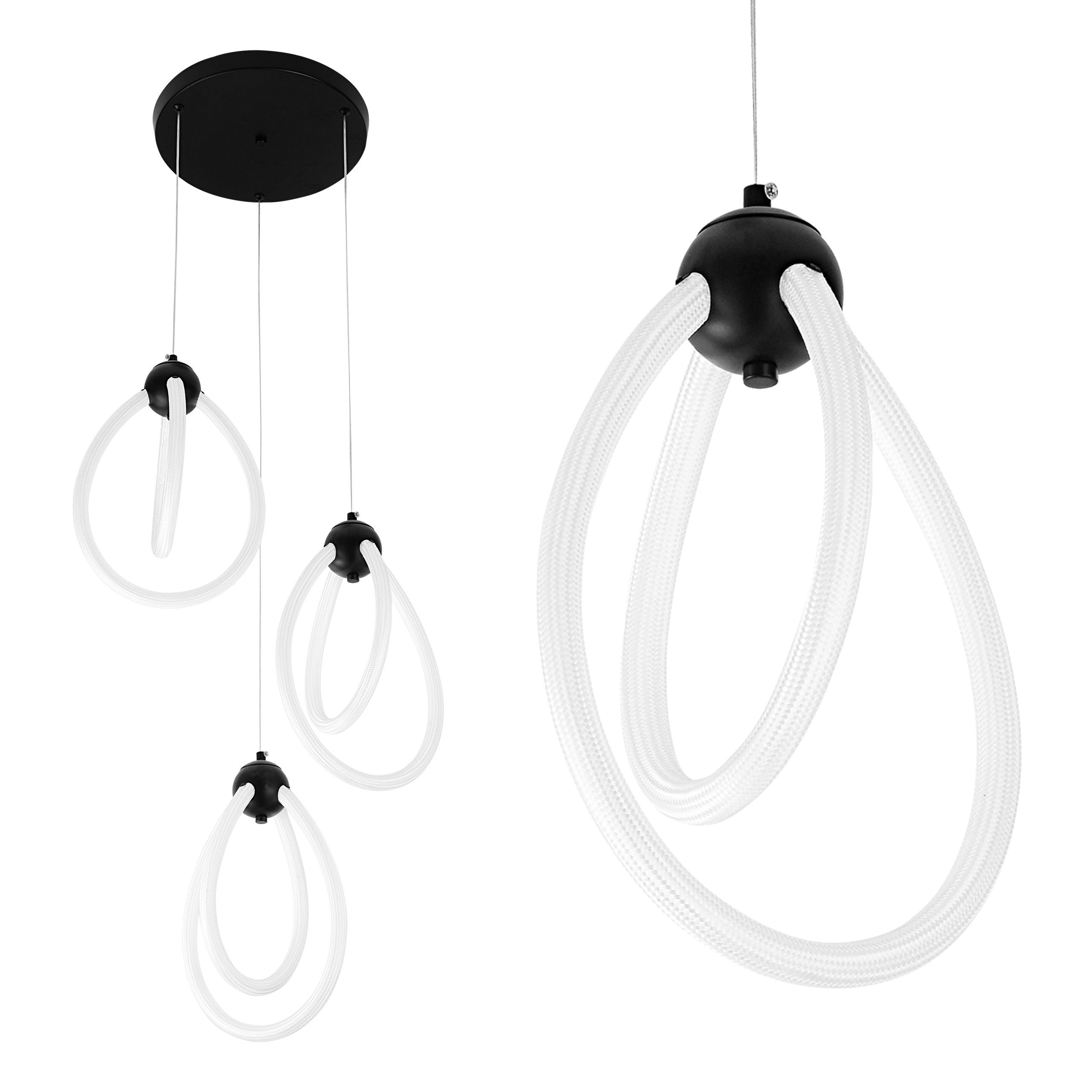 TOOLIGHT hängande taklampa LED G022-3CPR Svart 46,5x29x46,5cm
