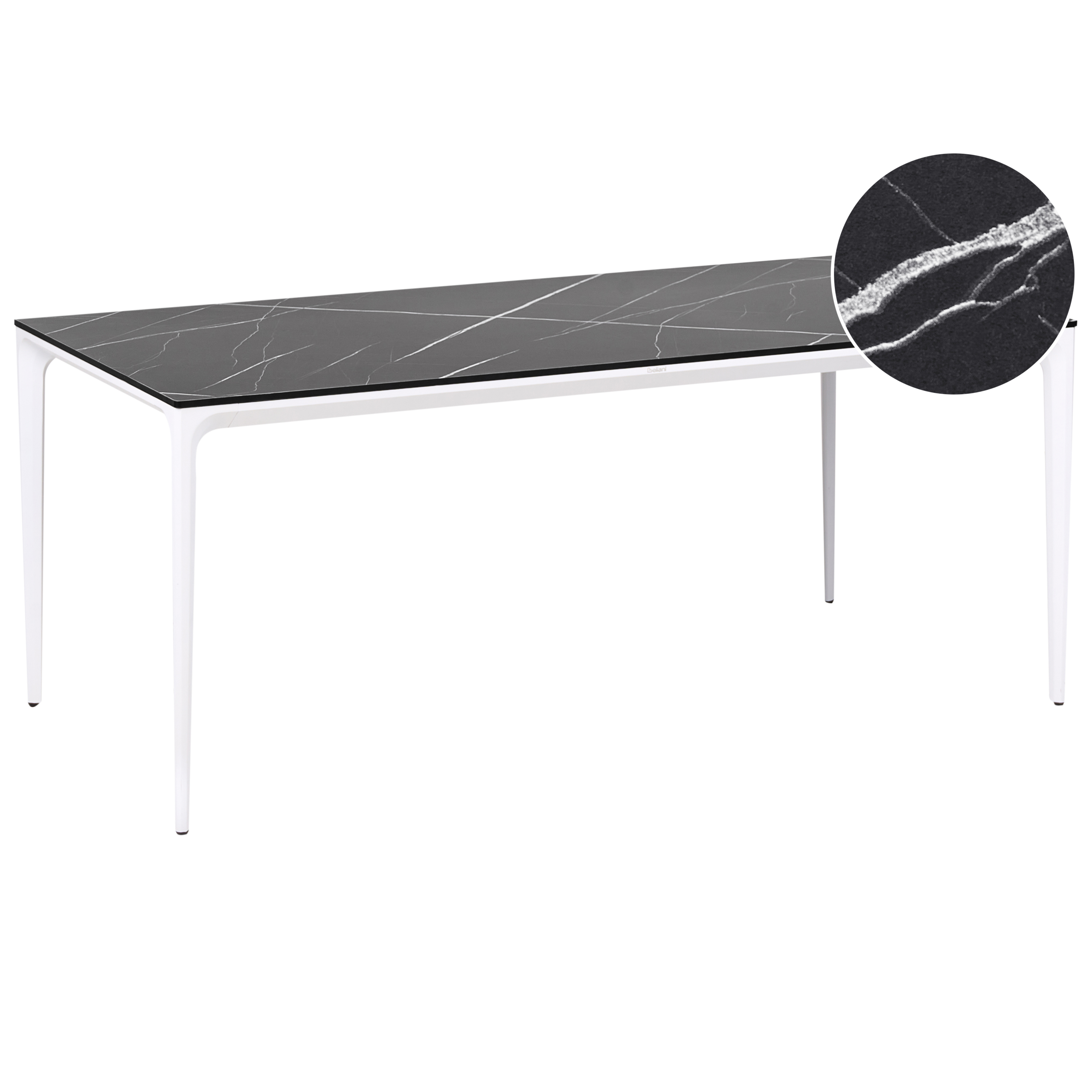 Trädgårdsmatbord SOVARETO 180 cm 90 cm Marmoreffekt Svart marmor
