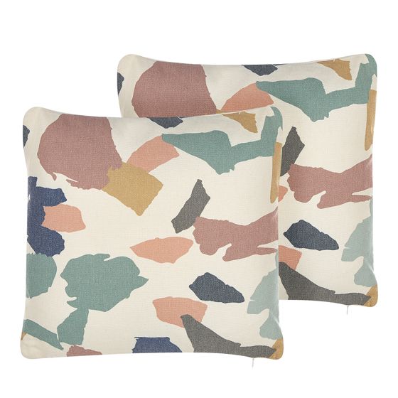 Set med 2 prydnadskuddar FOTHERGILLA 45 x 45 cm Flerfärgad Abstrakt tryck