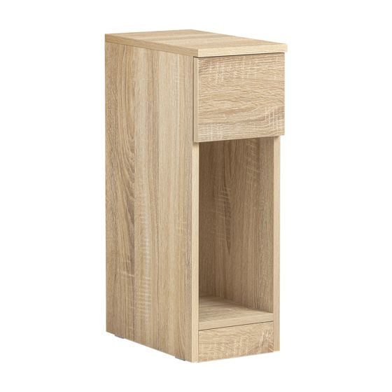 SoBuy Smalt sängbord med 1 låda Platsbesparande nattduksbord Litet soffbord i trä FBT111-N