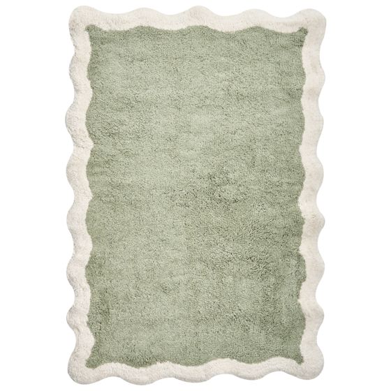 Badrumsmatta NANGAL Grön 60 x 90 cm Bomull