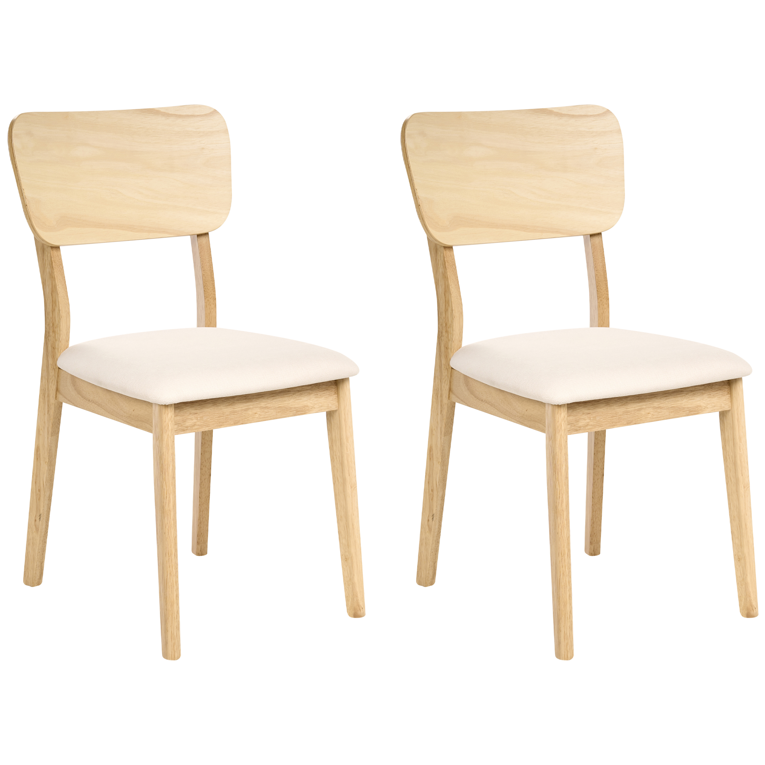 Set med 2 matstolar MINIER Trä Ljusbrun/ Beige