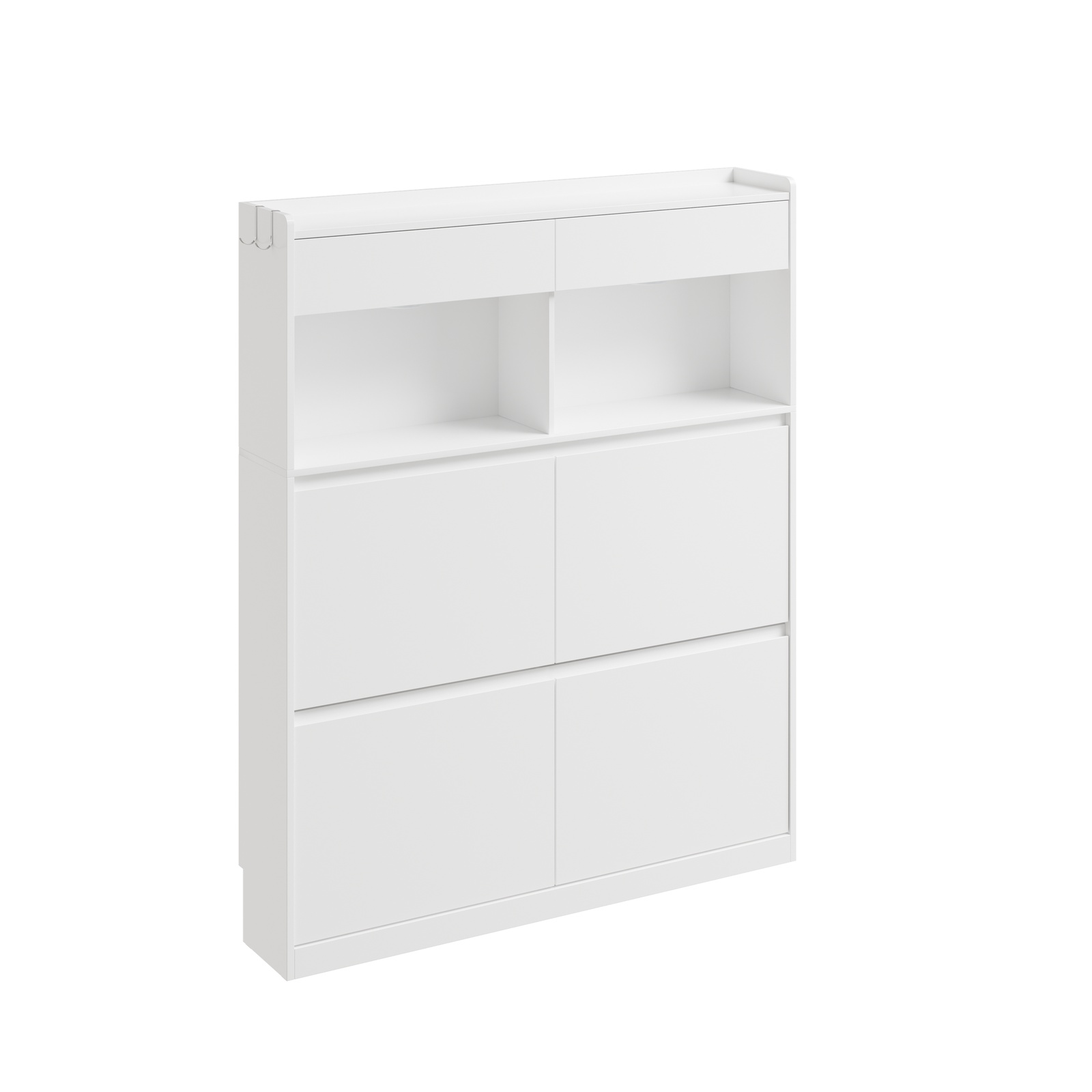 Entréskåp med förvaring och hängare vit 98x34x19 cm FSR224-E-W