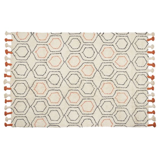 Matta HAJIPUR Beige 140 x 200 cm Bomull